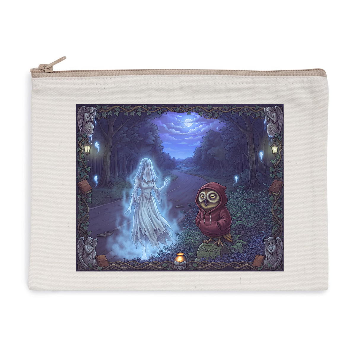 Pochette zippée recyclée - La dame blanche - Image