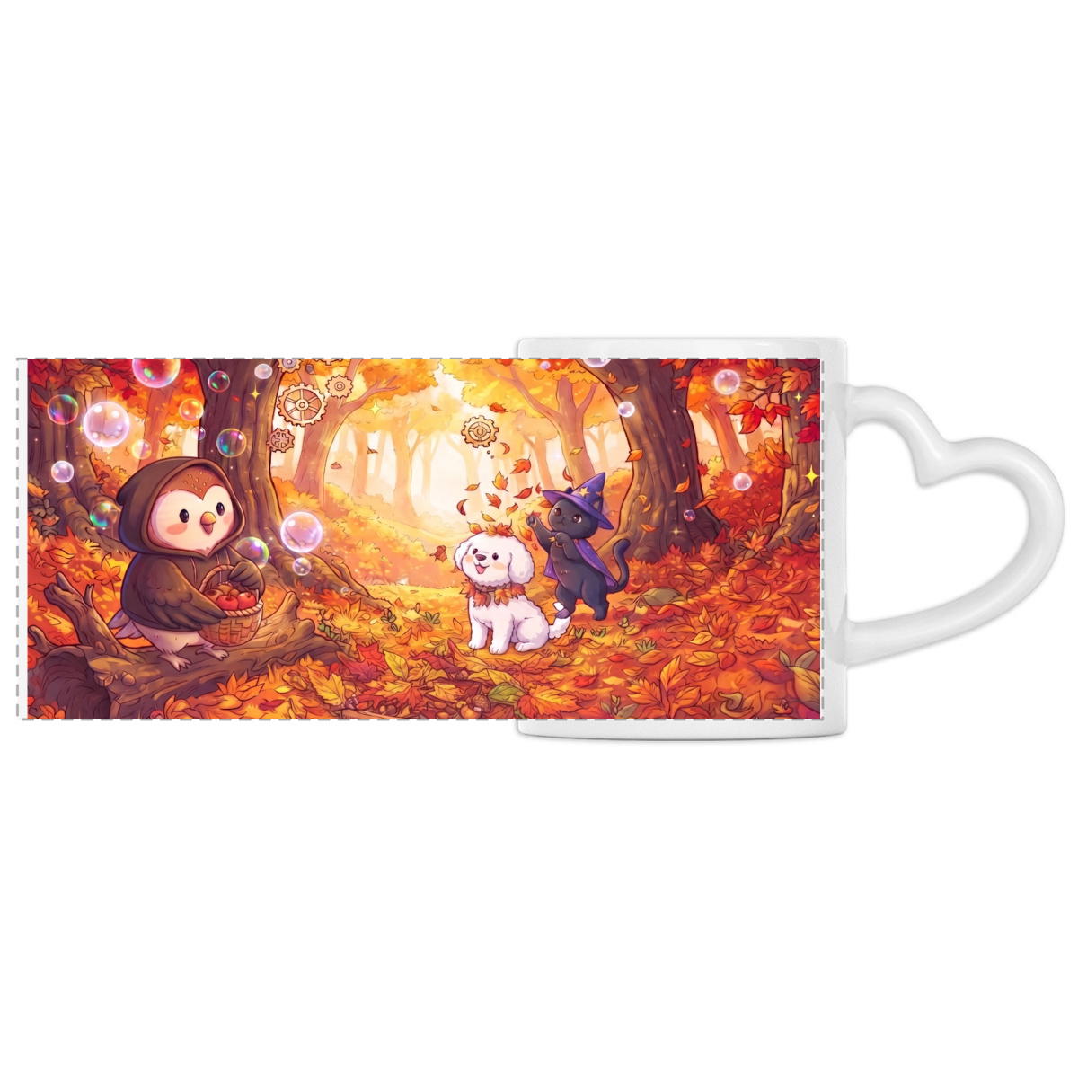 Mug à anse coeur - Panoramique - Automne - Image