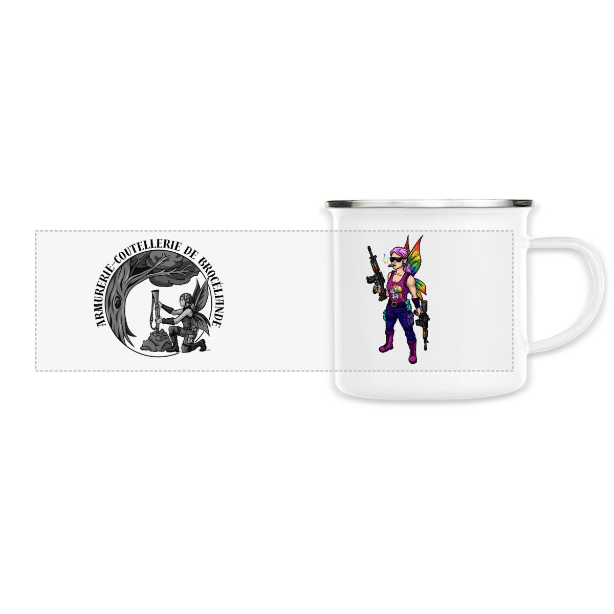 Mug métal Fée arc-en-ciel
