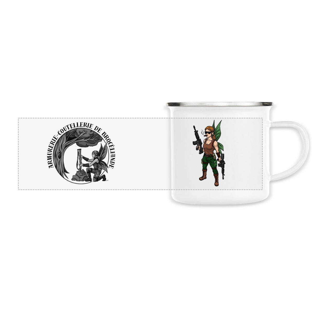 Mug métal avec fée 