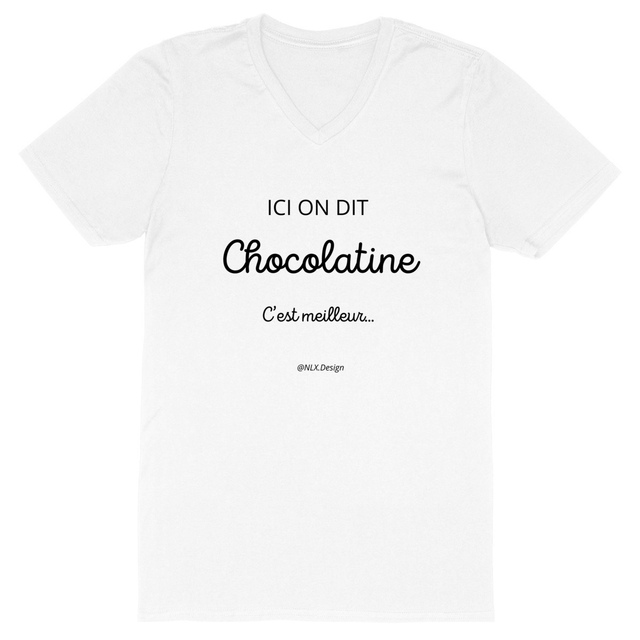 Image back T-shirt Homme Col V - Change / Chocolatine