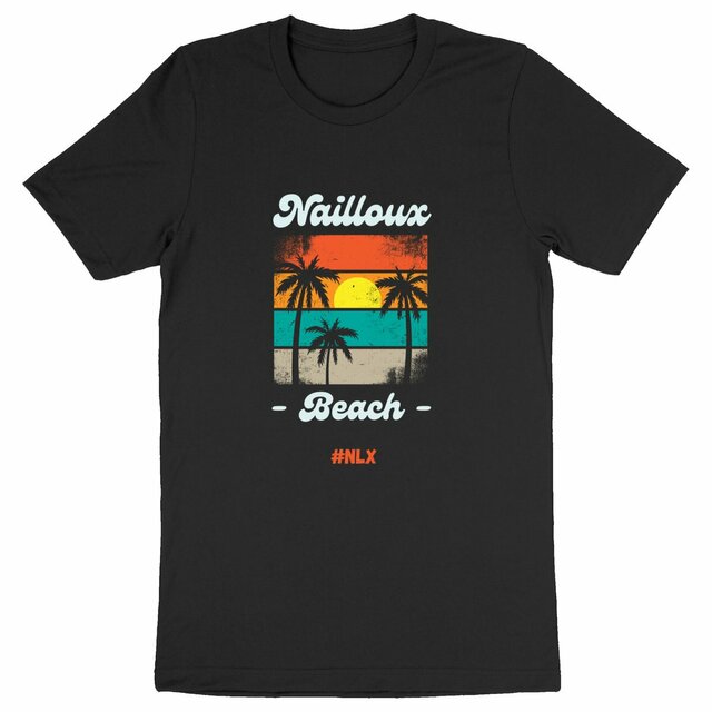 Image back T-shirt Unisexe épais - Premium Plus / Nailloux beach palmiers