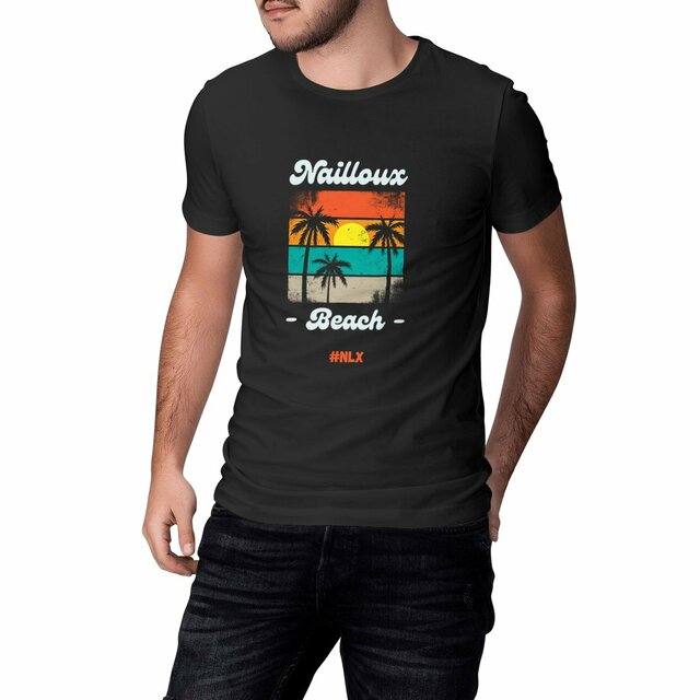 Image front T-shirt Unisexe épais - Premium Plus / Nailloux beach palmiers