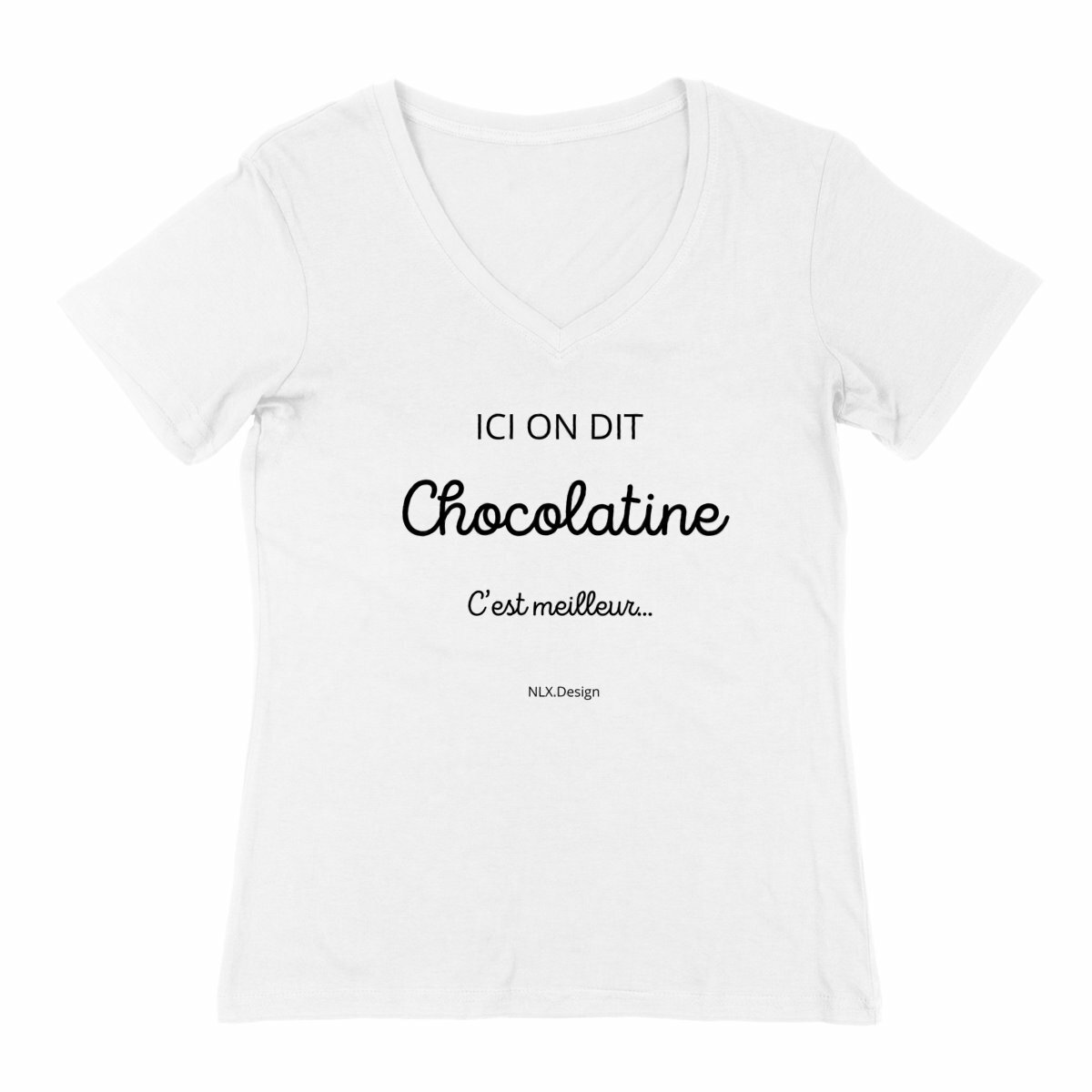 Image back T-shirt Femme Col V - Change / Chocolatine