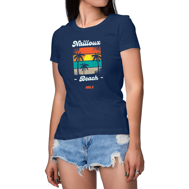 Image front T-shirt Femme - Premium Plus / Nailloux beach palmiers