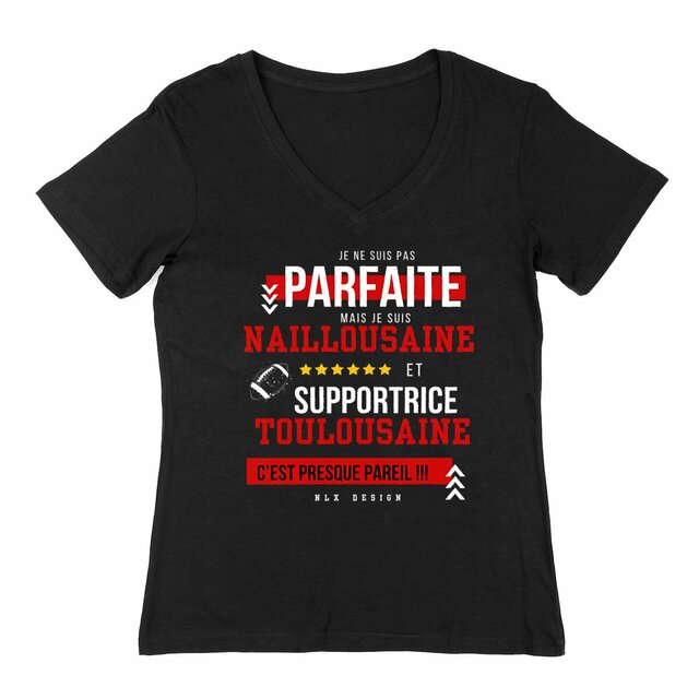 Image back T-shirt Femme Col V - Change / Nailloux rugby Femme