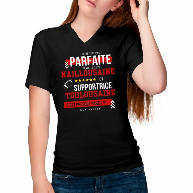 Image front T-shirt Femme Col V - Change / Nailloux rugby Femme