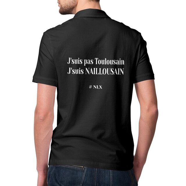 Image front Polo Homme - Premium / J'suis Naillousain / Imprimé dos