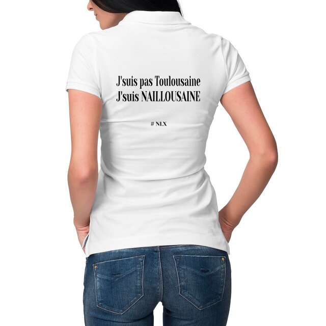 Image front Polo Femme - Premium / J'suis Naillousaine / Impression dos
