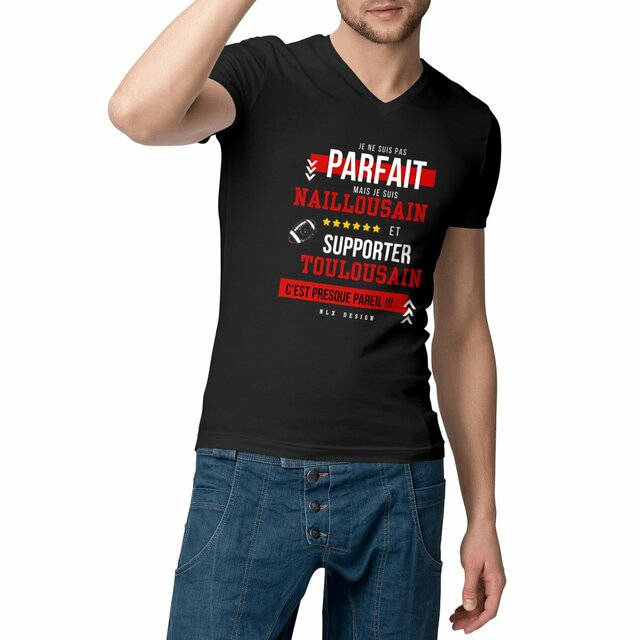 Image front T-shirt Homme Col V - Change / Nailloux rugby Homme