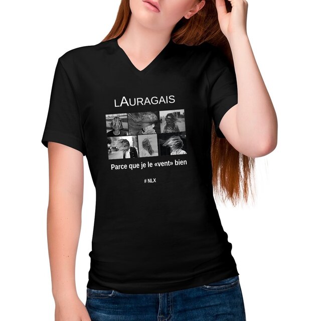 Image front T-shirt Femme Col V - Change / Je le vent bien