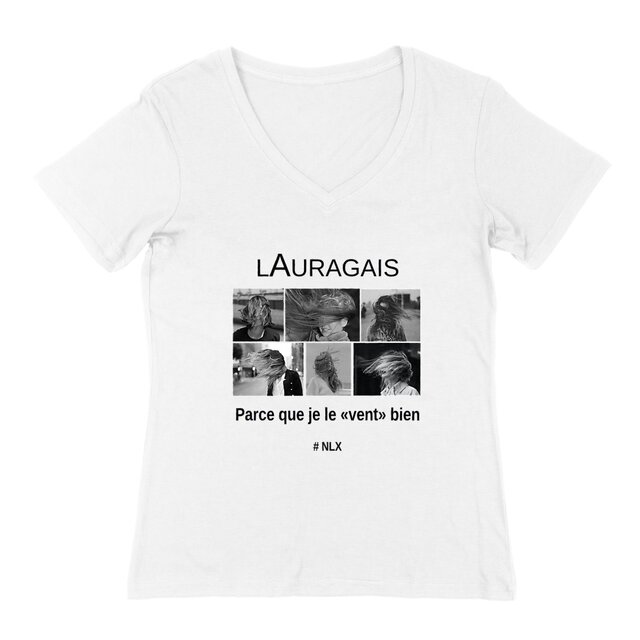 Image back T-shirt Femme Col V - Change / Je le vent bien