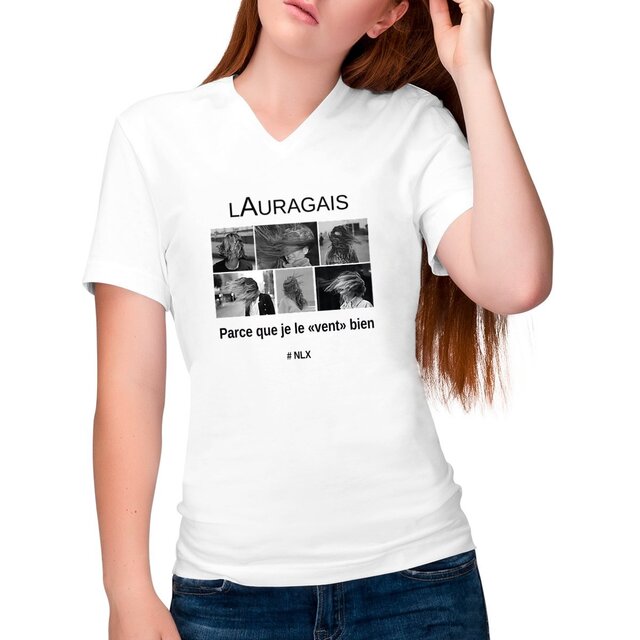Image front T-shirt Femme Col V - Change / Je le vent bien
