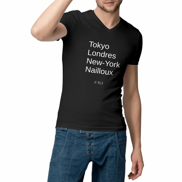 Image front T-shirt Homme Col V - Change / Capitales