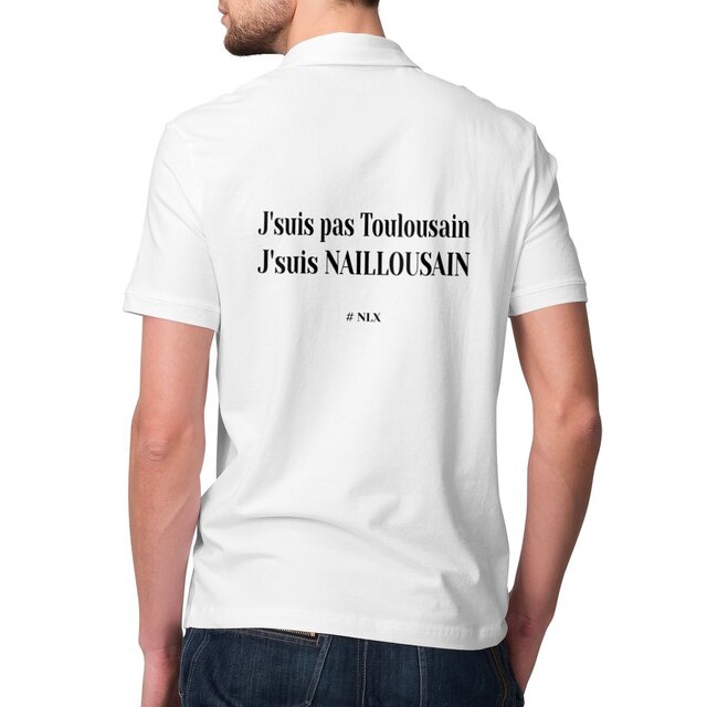 Image front Polo Homme - Premium / J'suis Naillousain / Imprimé dos