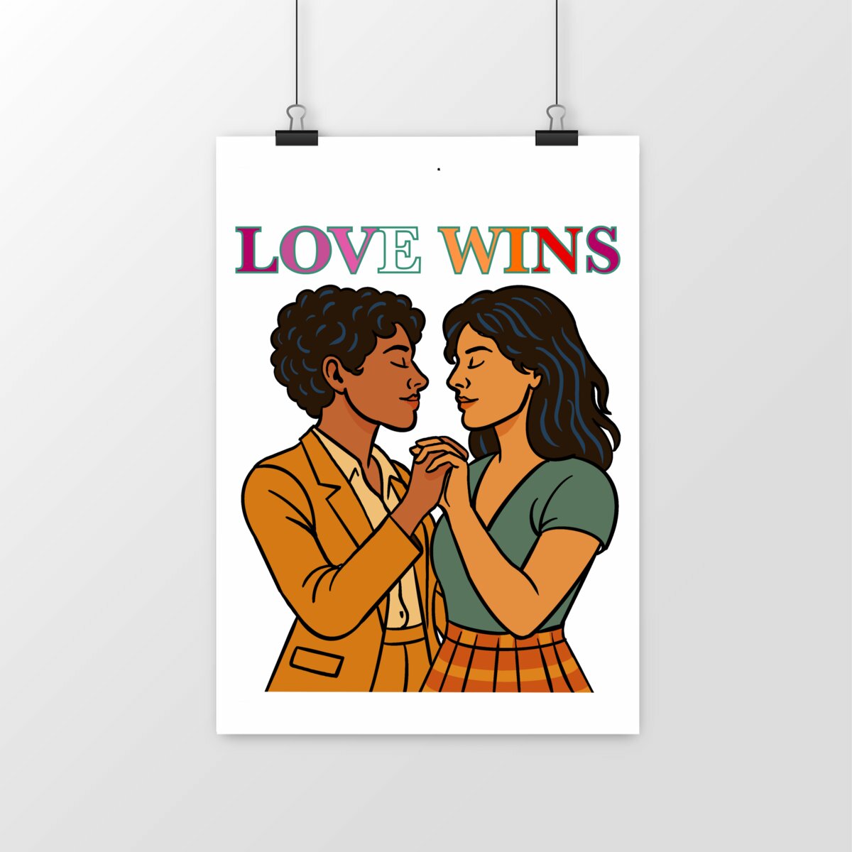 Love Wins - Lesbian rainbow poster