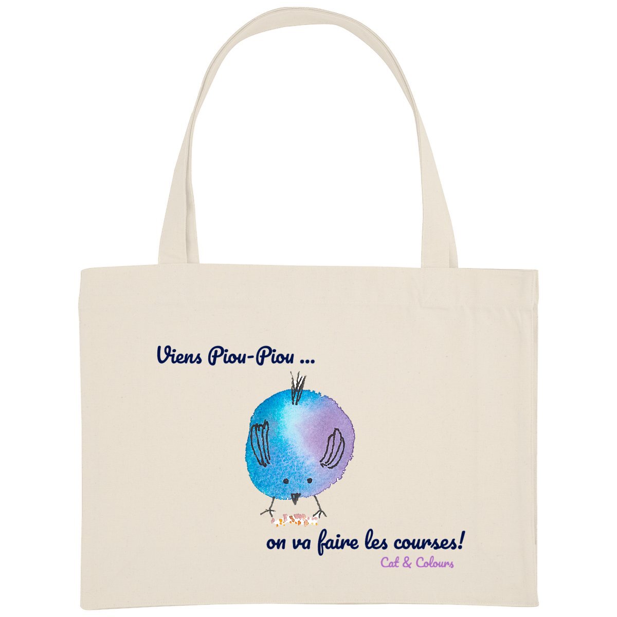 Image back Shopping Bag Viens Piou-Piou Bleu