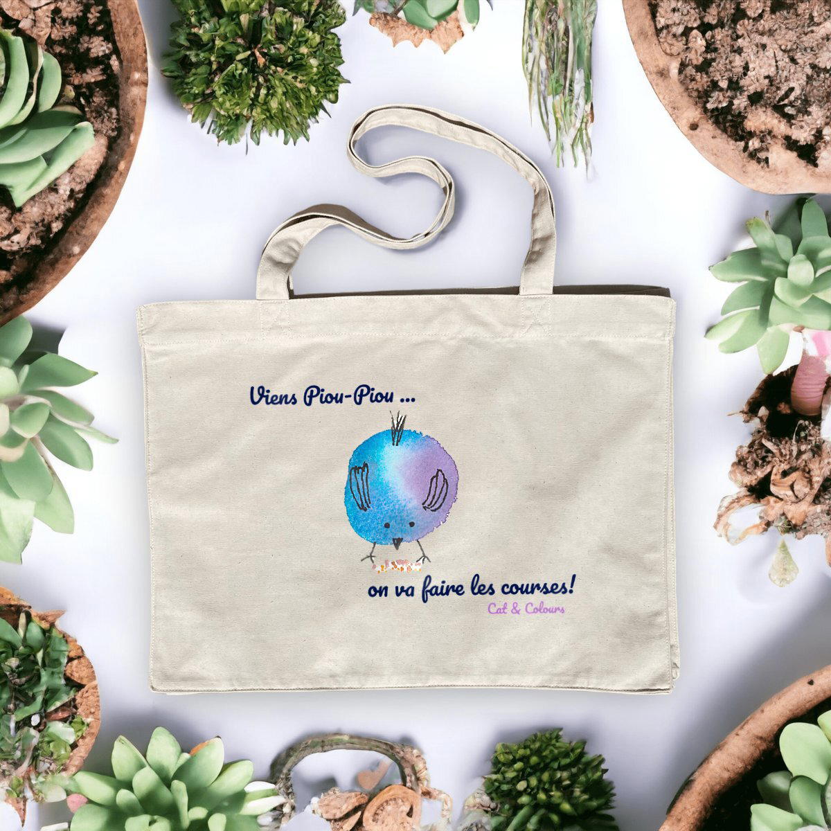 Image front Shopping Bag Viens Piou-Piou Bleu