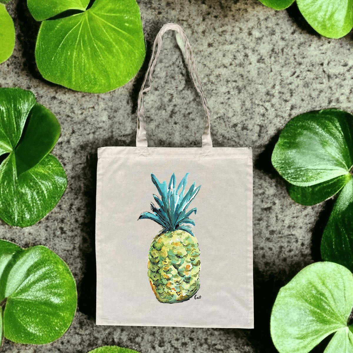 Image front tote bag léger Ananas