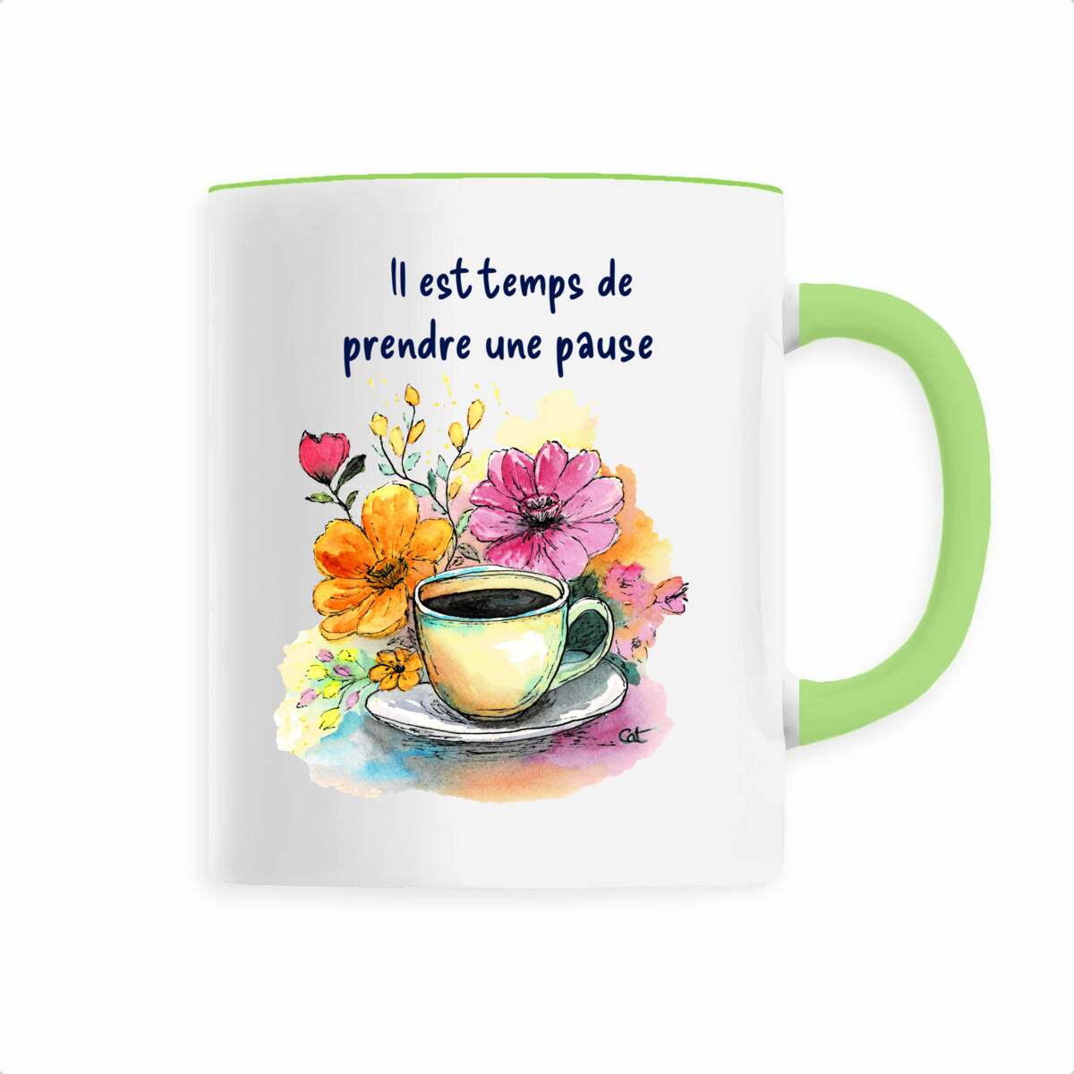 Image back Mug Fleuri "Enfin Une Pause!"
