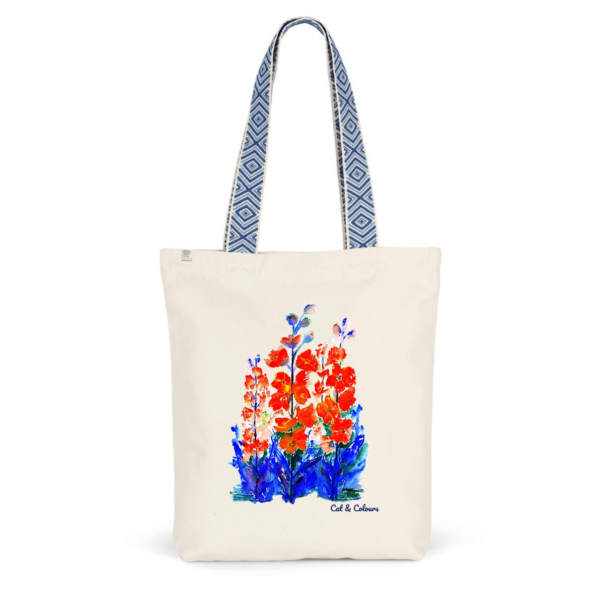 Image back Cabas Delphiniums Variation Rouge