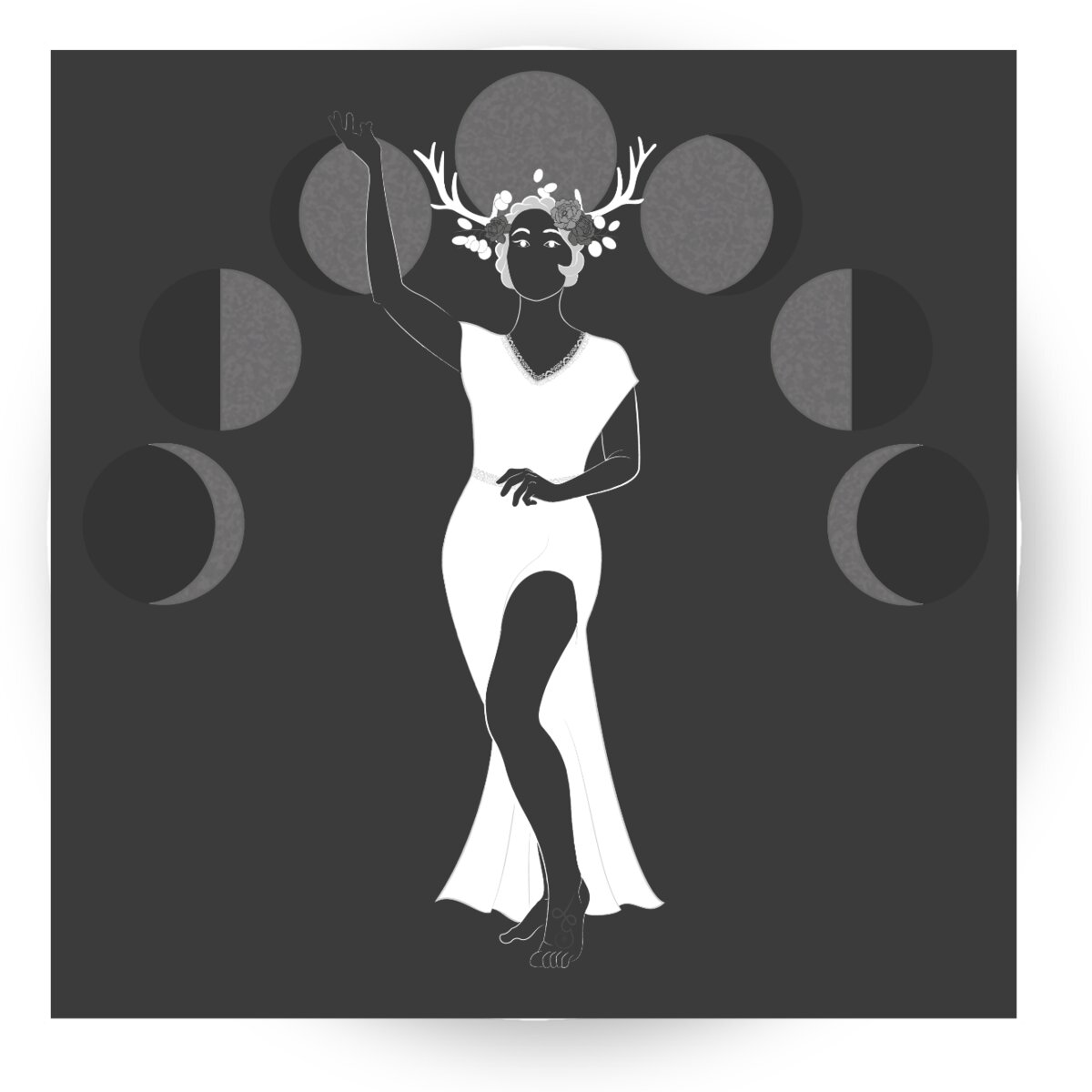 Image front Hunter&#039;s Moon - The Priestess sticker rond