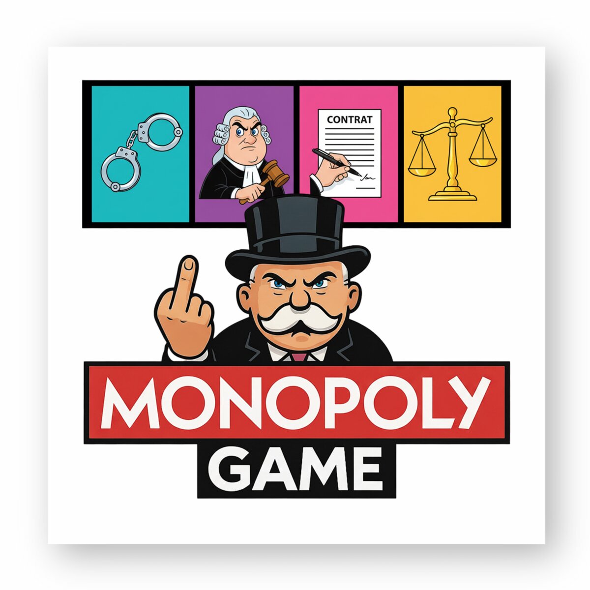Autocollant Carré  - MONOPOLY GAME