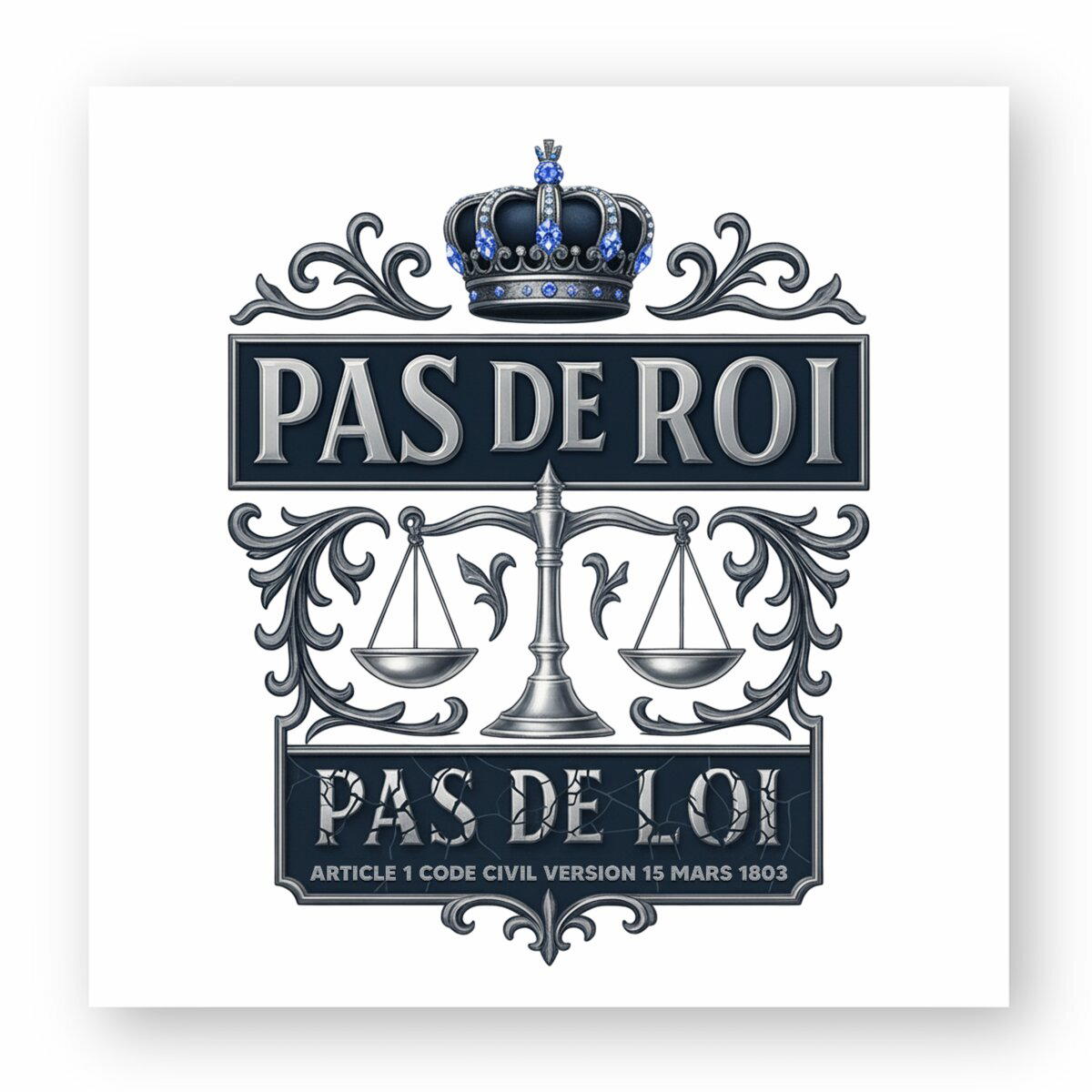 Autocollant Carré  - PAS DE ROI PAS DE LOI